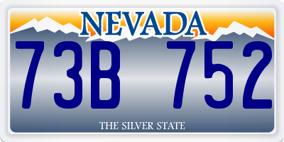 NV license plate 73B752