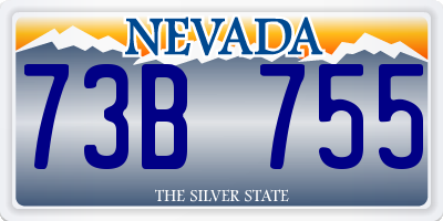 NV license plate 73B755