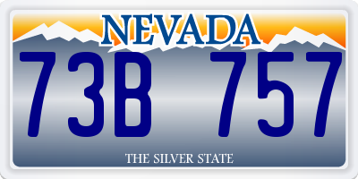 NV license plate 73B757