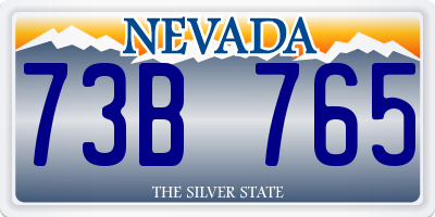 NV license plate 73B765