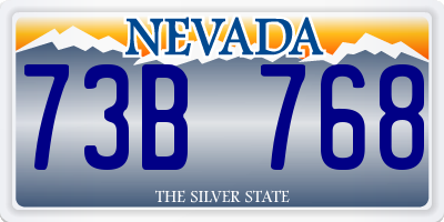 NV license plate 73B768