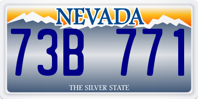 NV license plate 73B771