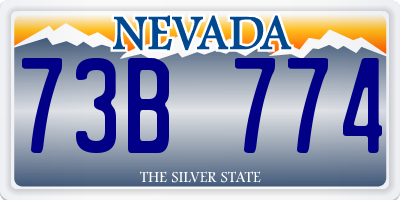 NV license plate 73B774