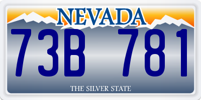 NV license plate 73B781