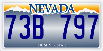 NV license plate 73B797