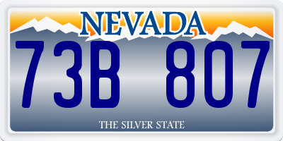 NV license plate 73B807