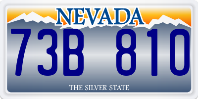 NV license plate 73B810