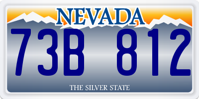 NV license plate 73B812