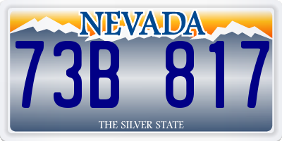 NV license plate 73B817