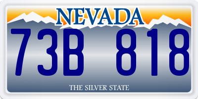 NV license plate 73B818