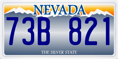 NV license plate 73B821