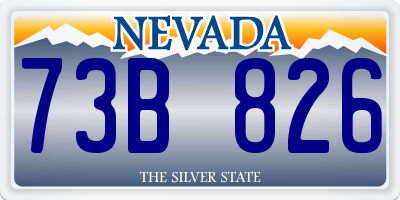 NV license plate 73B826
