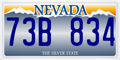 NV license plate 73B834