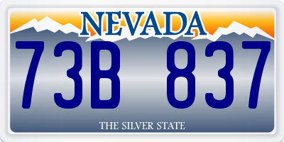 NV license plate 73B837