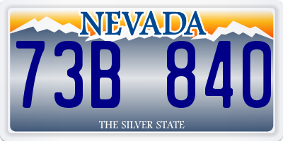 NV license plate 73B840