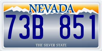 NV license plate 73B851