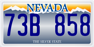 NV license plate 73B858