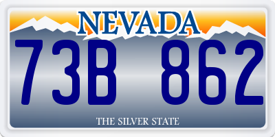 NV license plate 73B862
