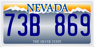 NV license plate 73B869