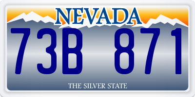 NV license plate 73B871