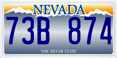 NV license plate 73B874