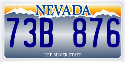 NV license plate 73B876