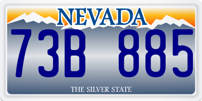 NV license plate 73B885