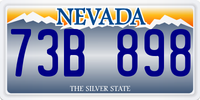 NV license plate 73B898