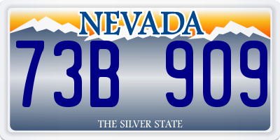 NV license plate 73B909