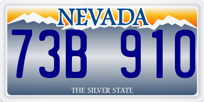 NV license plate 73B910