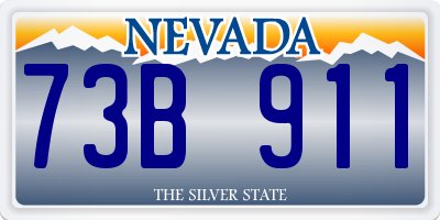 NV license plate 73B911