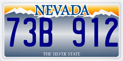 NV license plate 73B912