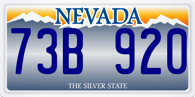 NV license plate 73B920