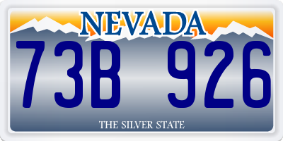 NV license plate 73B926