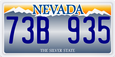 NV license plate 73B935