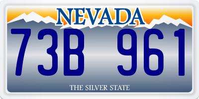 NV license plate 73B961