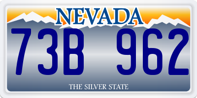 NV license plate 73B962