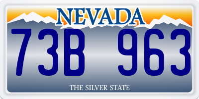 NV license plate 73B963