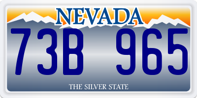 NV license plate 73B965