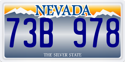 NV license plate 73B978