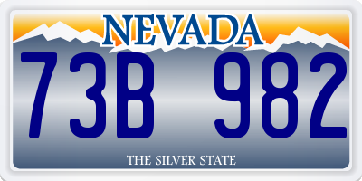 NV license plate 73B982