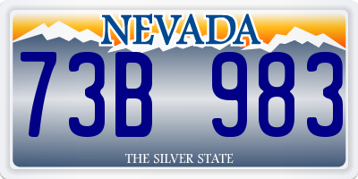 NV license plate 73B983