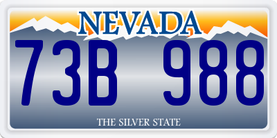 NV license plate 73B988
