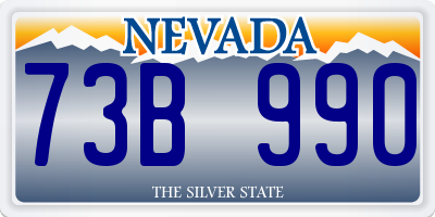 NV license plate 73B990