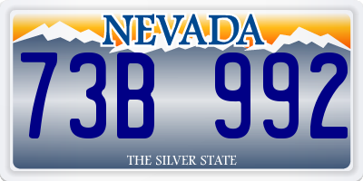 NV license plate 73B992