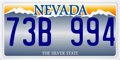 NV license plate 73B994
