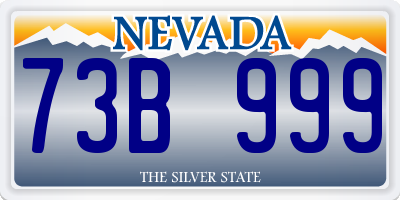 NV license plate 73B999