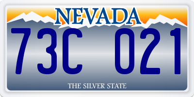 NV license plate 73C021