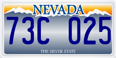 NV license plate 73C025