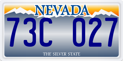 NV license plate 73C027